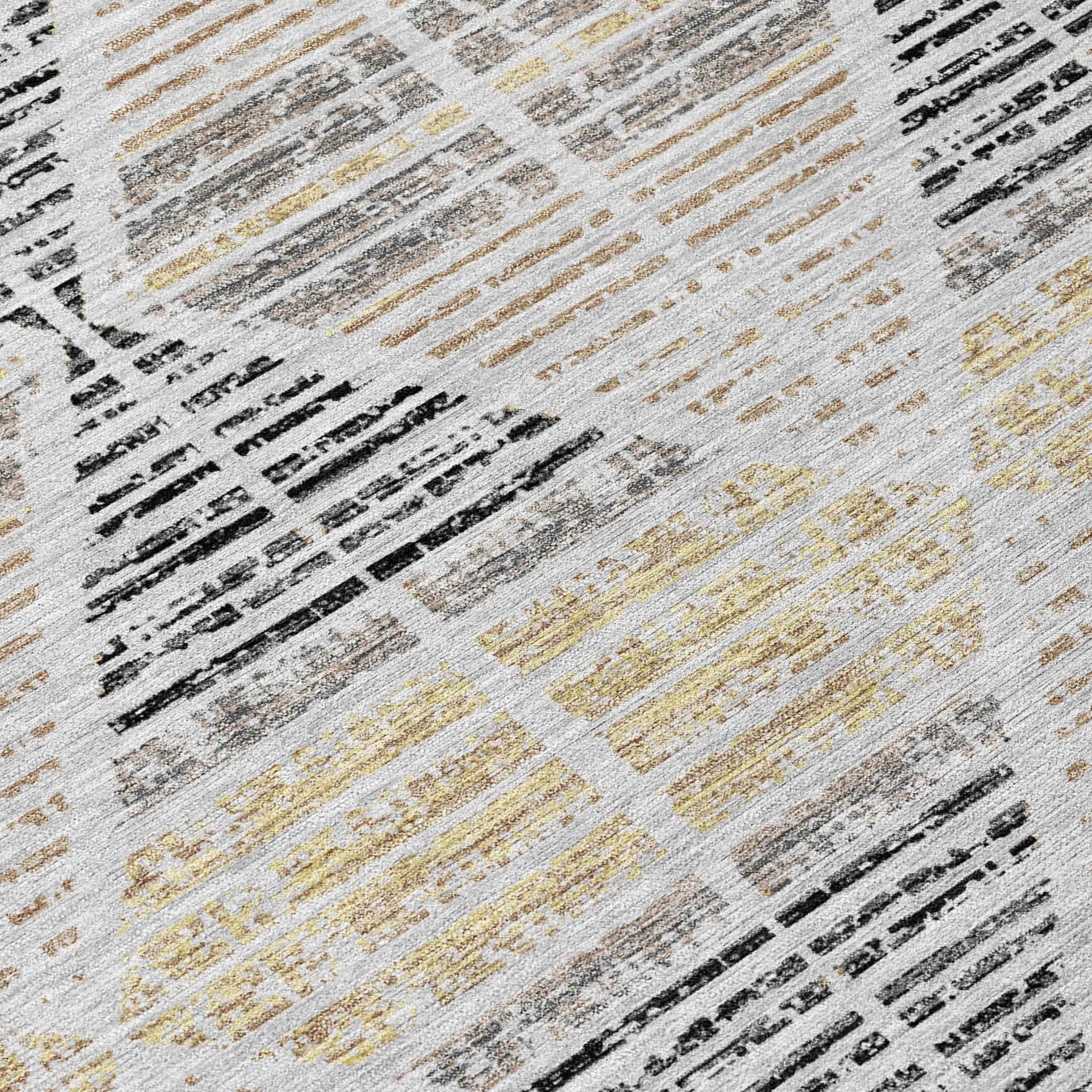 3' X 5' Silver And Beige Geometric Washable Indoor Outdoor Area Rug Homeroots Outdoor