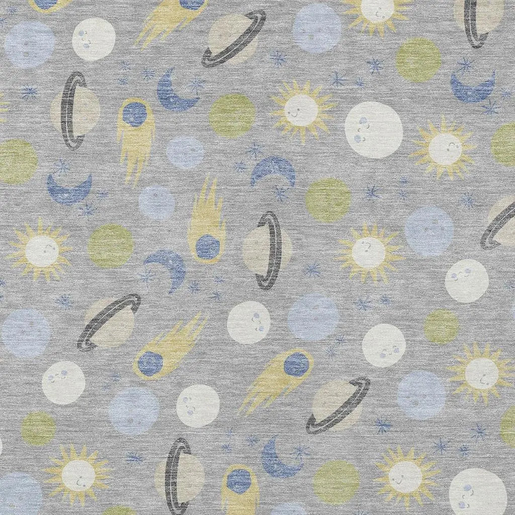 3' X 5' Silver And Blue Geometric Washable Indoor Outdoor Area Rug Homeroots Outdoor
