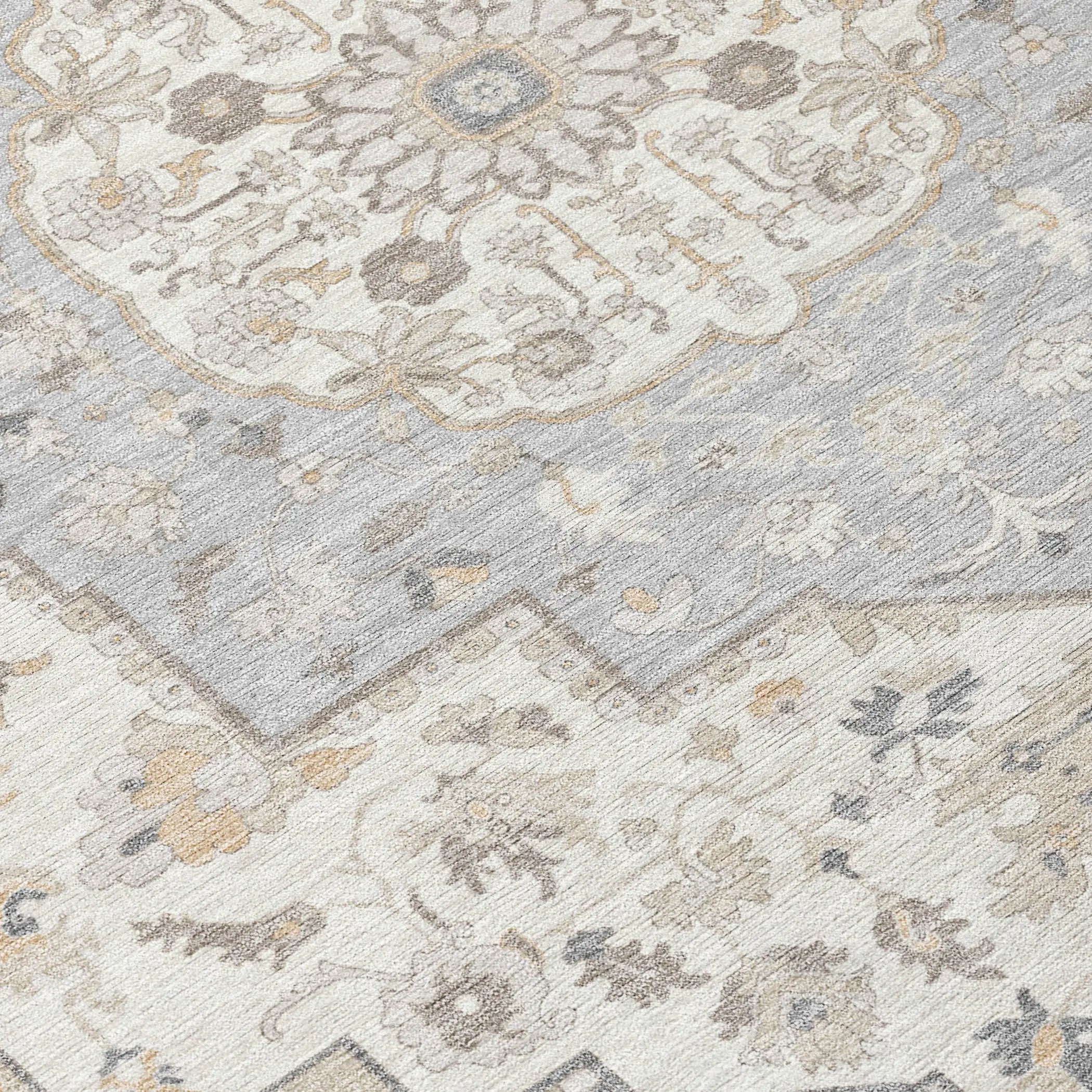 3' X 5' Silver And Fern Green Oriental Washable Indoor Outdoor Area Rug Homeroots Outdoor
