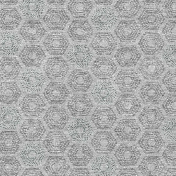 3' X 5' Silver And Granite Gray Geometric Washable Indoor Outdoor Area Rug Homeroots Outdoor