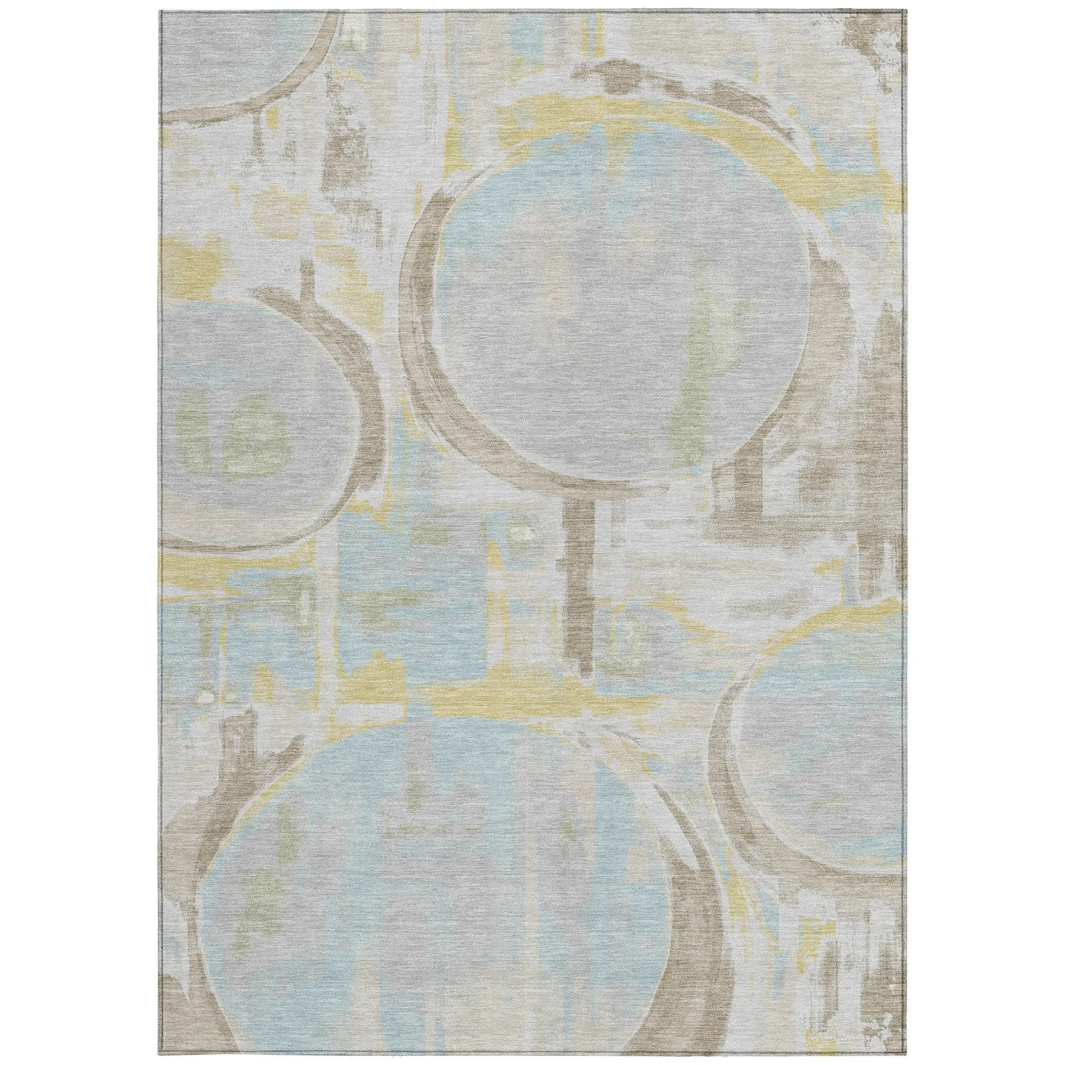 3' X 5' Silver And Gray Abstract Washable Indoor Outdoor Area Rug Homeroots Outdoor