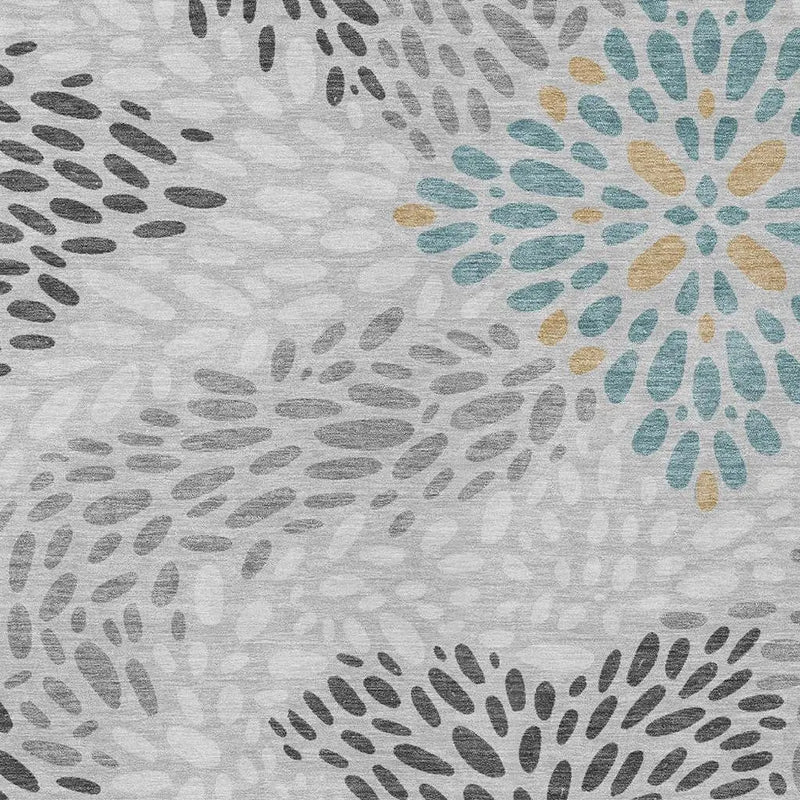 3' X 5' Silver And Gray Abstract Washable Indoor Outdoor Area Rug Homeroots Outdoor