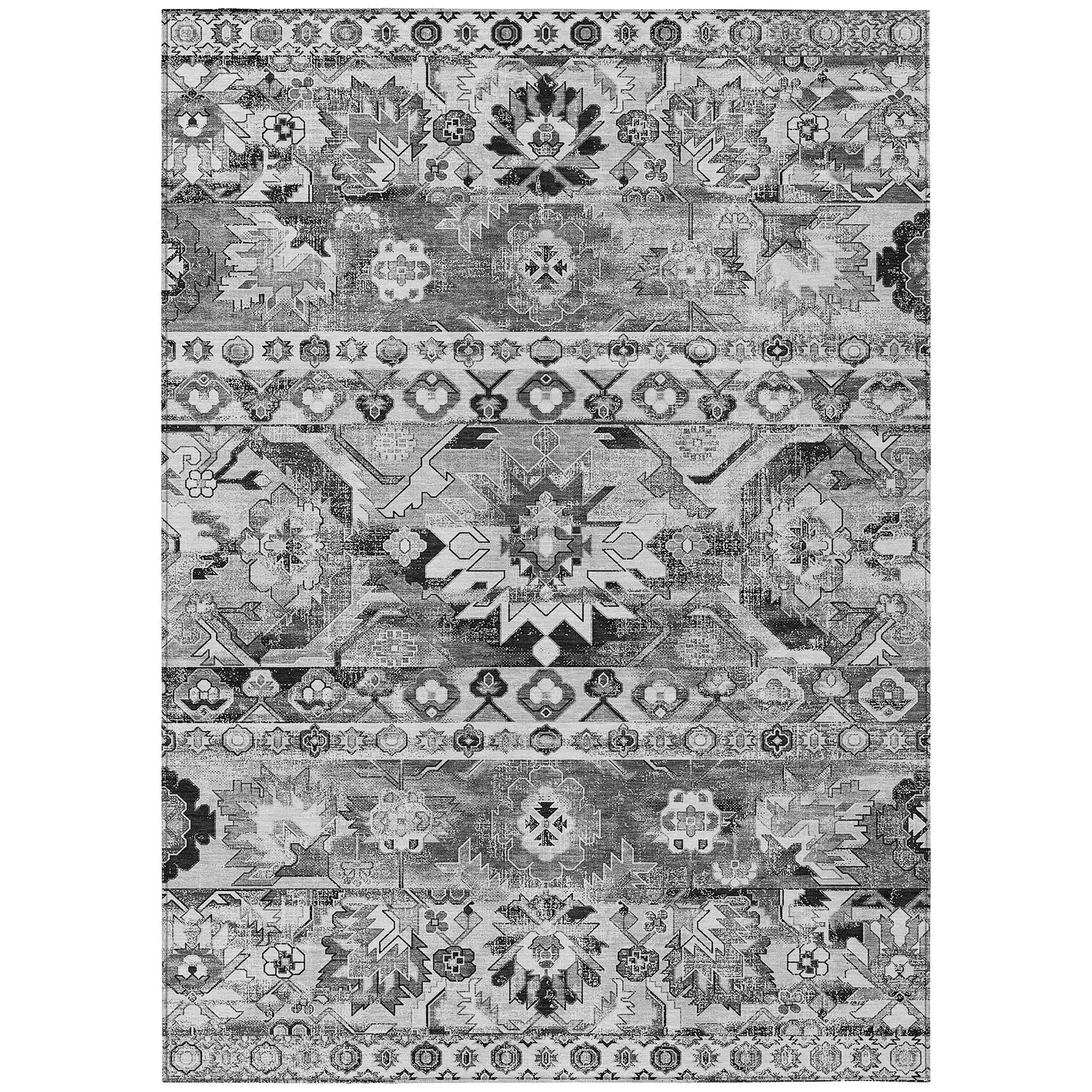 3' X 5' Silver And Gray Cactus Washable Indoor Outdoor Area Rug Homeroots Outdoor