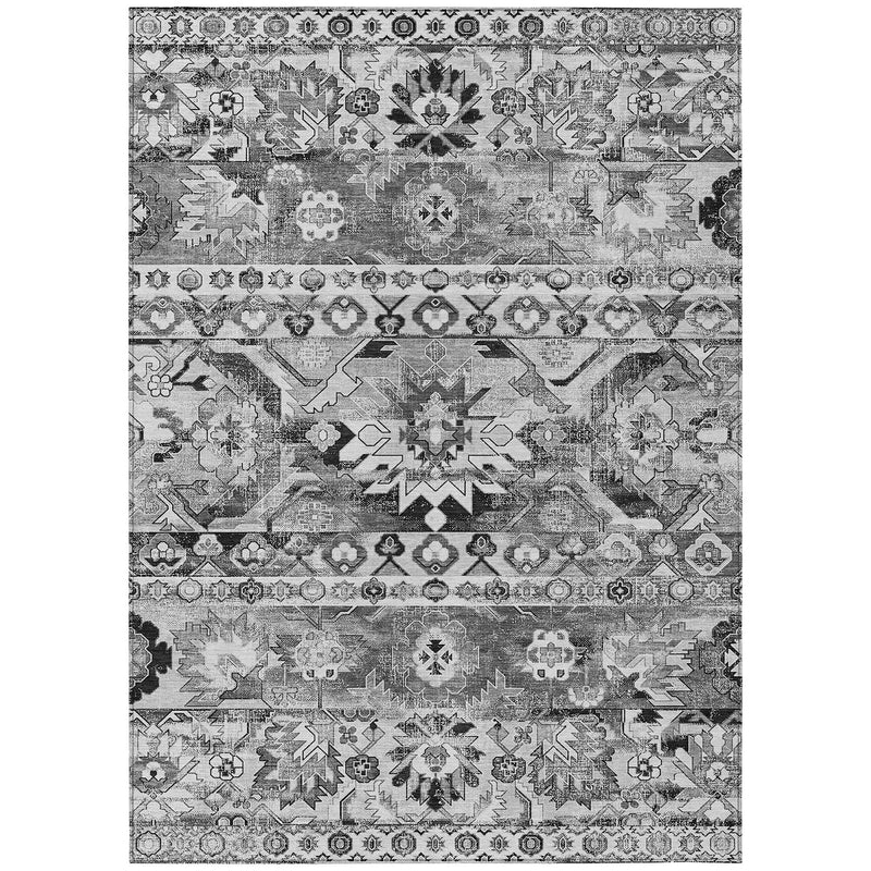 3' X 5' Silver And Gray Cactus Washable Indoor Outdoor Area Rug Homeroots Outdoor