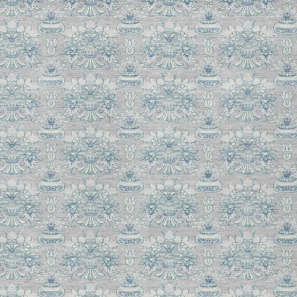 3' X 5' Silver And Gray Floral Washable Indoor Outdoor Area Rug Homeroots Outdoor