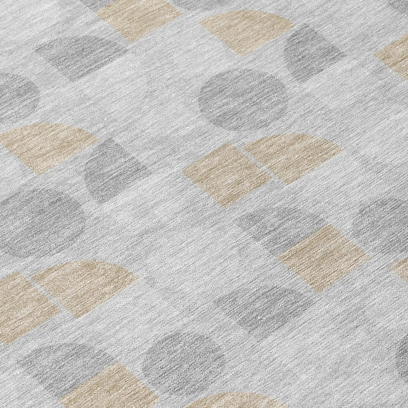 3' X 5' Silver And Gray Geometric Washable Indoor Outdoor Area Rug Homeroots Outdoor