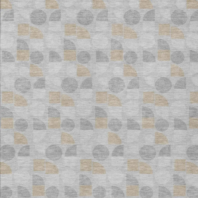 3' X 5' Silver And Gray Geometric Washable Indoor Outdoor Area Rug Homeroots Outdoor