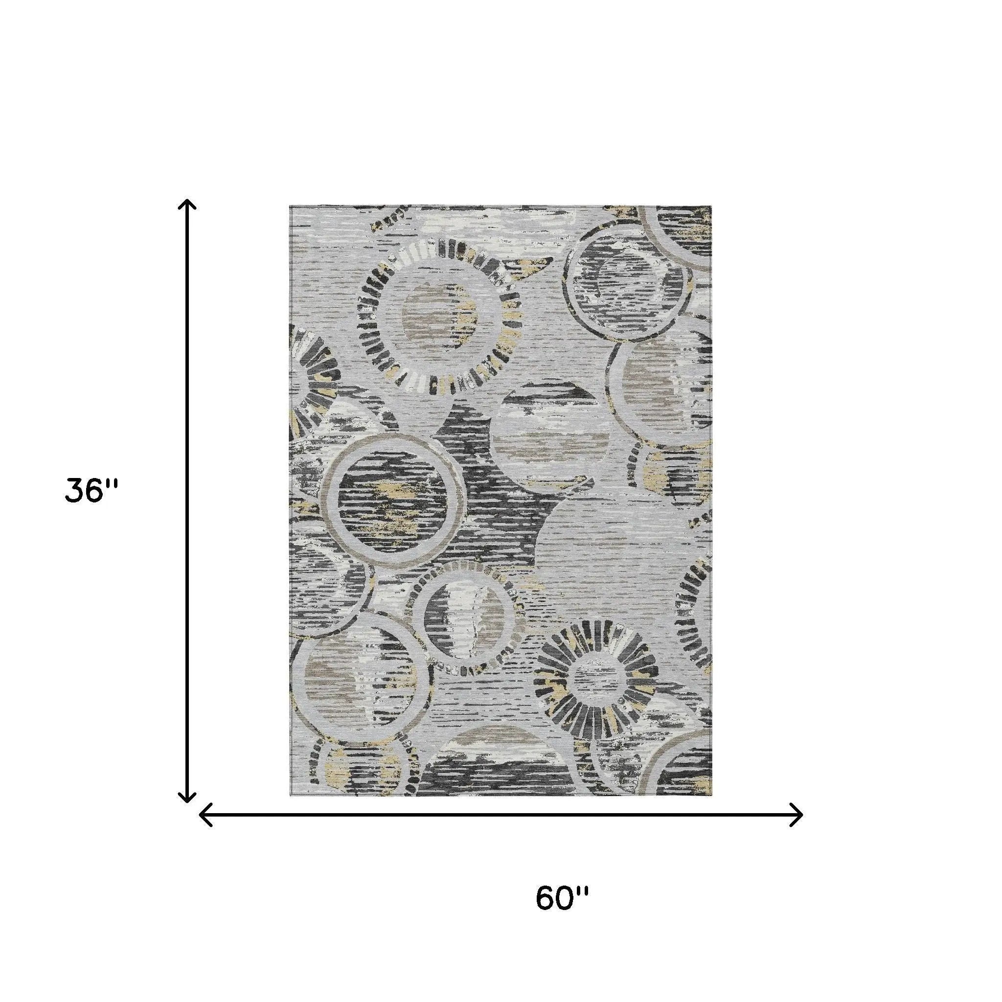 3' X 5' Silver And Gray Geometric Washable Indoor Outdoor Area Rug Homeroots Outdoor