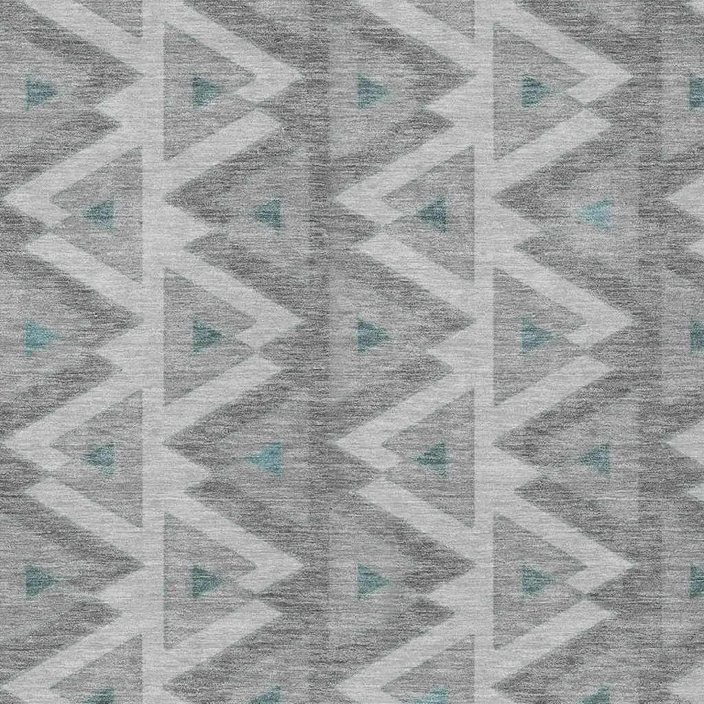 3' X 5' Silver And Gray Geometric Washable Indoor Outdoor Area Rug Homeroots Outdoor