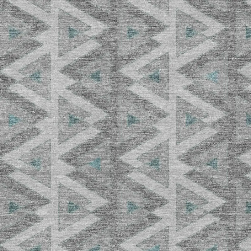 3' X 5' Silver And Gray Geometric Washable Indoor Outdoor Area Rug Homeroots Outdoor
