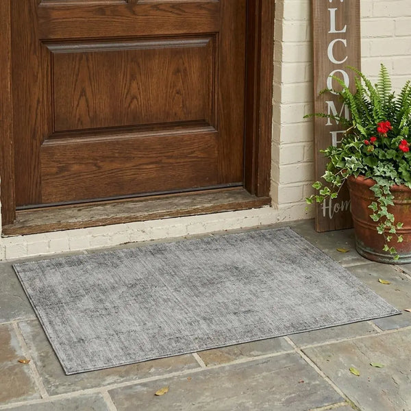 3' X 5' Silver And Gray Oriental Washable Indoor Outdoor Area Rug Homeroots Outdoor