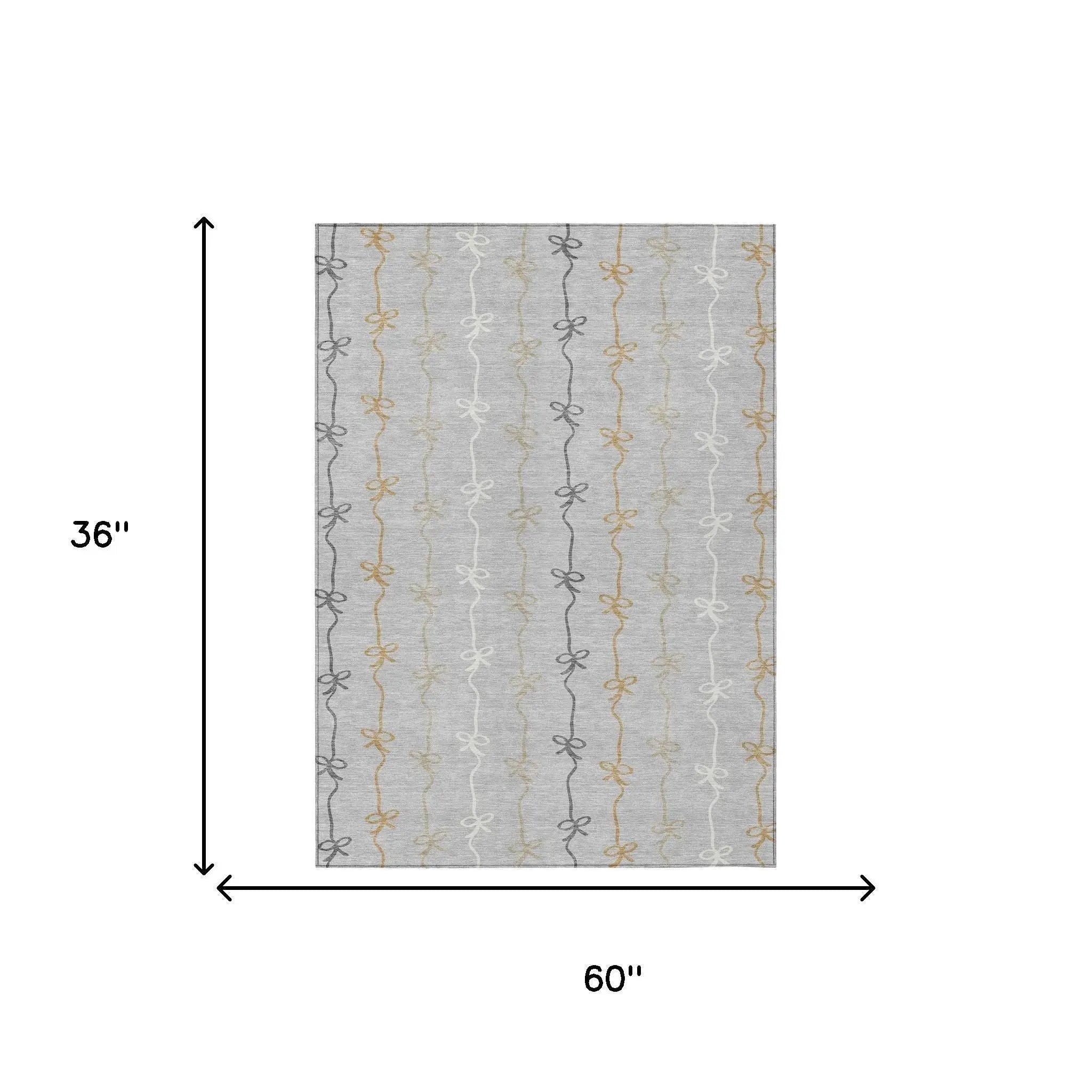 3' X 5' Silver And Gray Southwestern Washable Indoor Outdoor Area Rug Homeroots Outdoor
