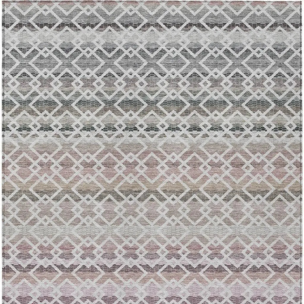 3' X 5' Silver And Gray Striped Washable Indoor Outdoor Area Rug Homeroots Outdoor