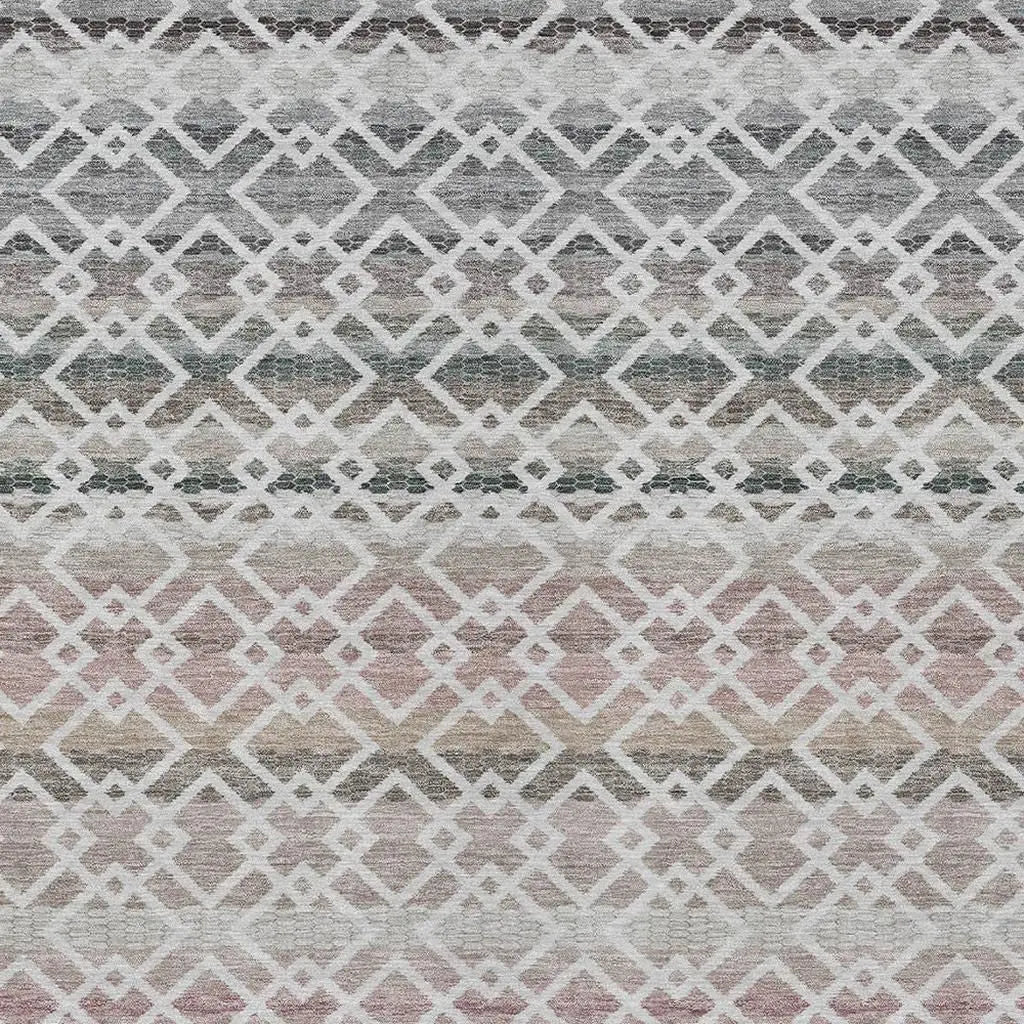 3' X 5' Silver And Gray Striped Washable Indoor Outdoor Area Rug Homeroots Outdoor