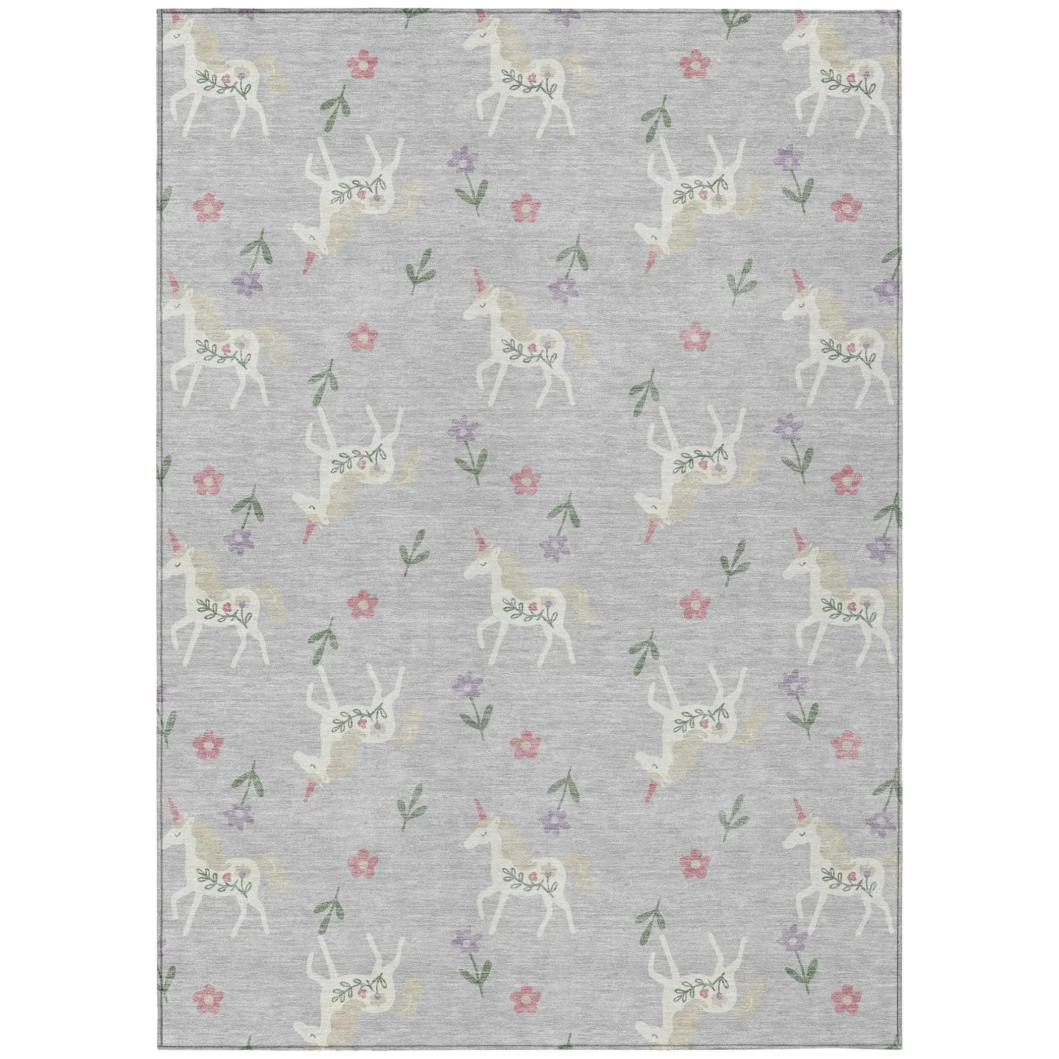 3' X 5' Silver And Ivory Floral Washable Indoor Outdoor Area Rug Homeroots Outdoor