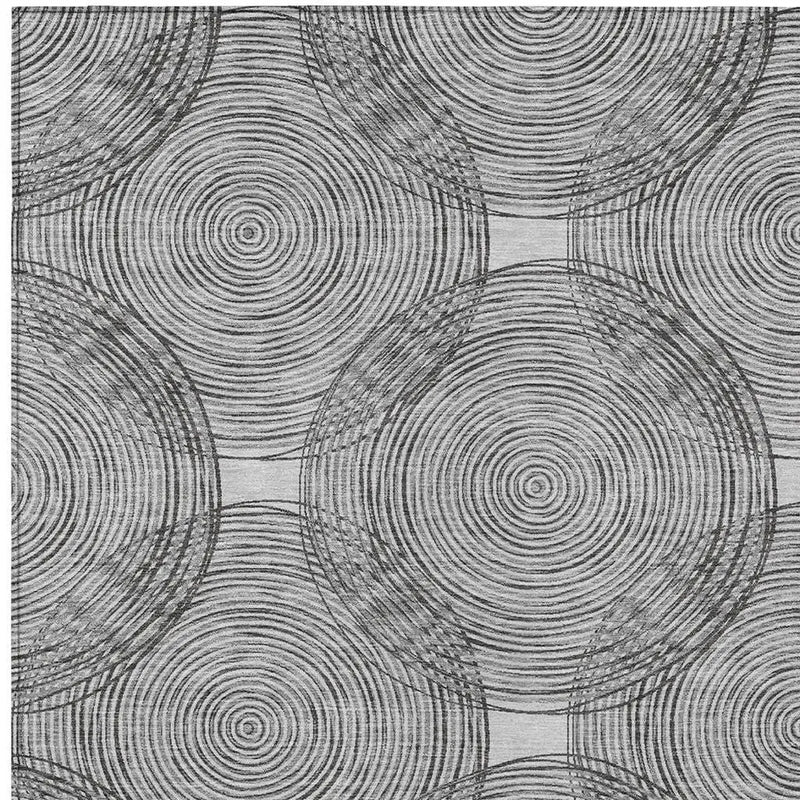 3' X 5' Silver And Ivory Geometric Washable Indoor Outdoor Area Rug Homeroots Outdoor