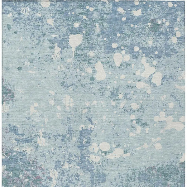 3' X 5' Sky Blue And Beige Abstract Washable Indoor Outdoor Area Rug Homeroots Outdoor