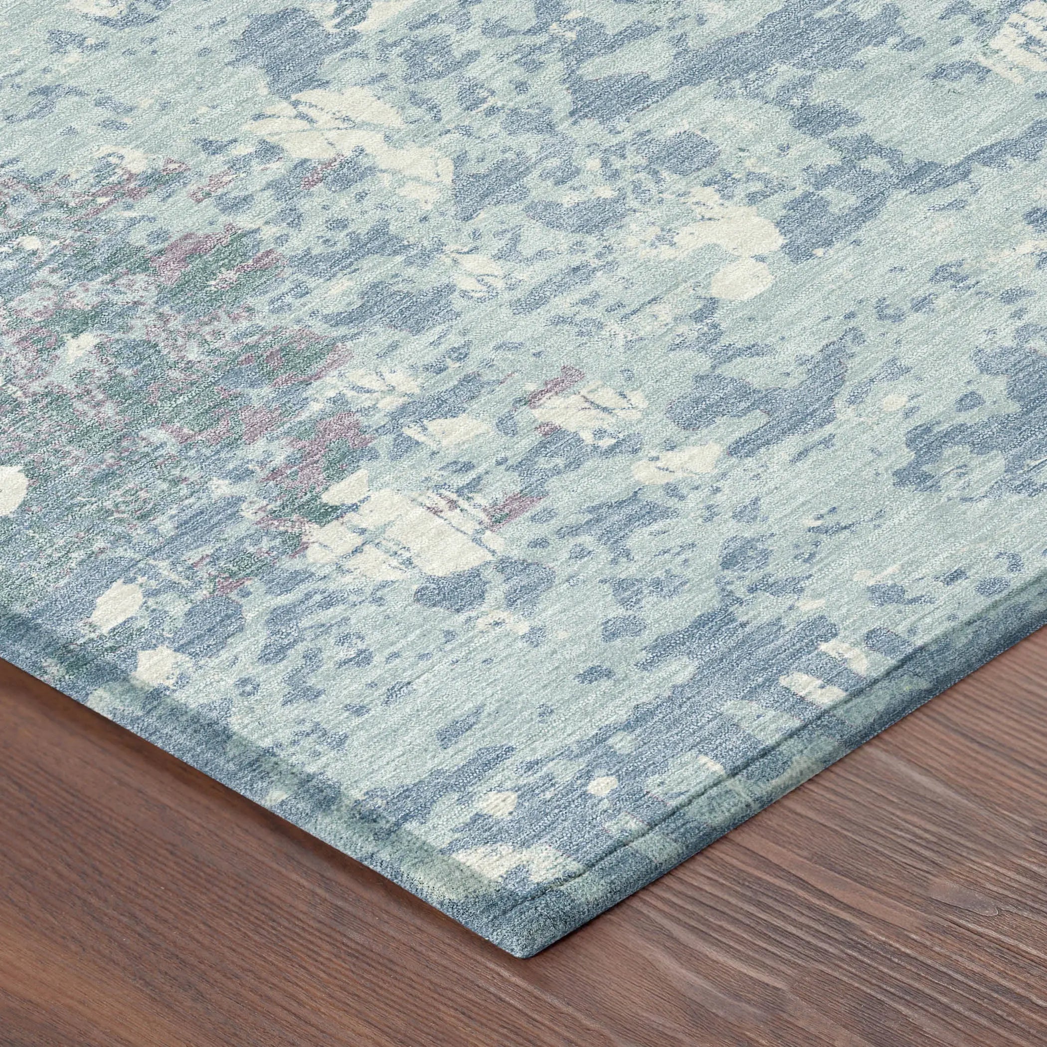 3' X 5' Sky Blue And Beige Abstract Washable Indoor Outdoor Area Rug Homeroots Outdoor