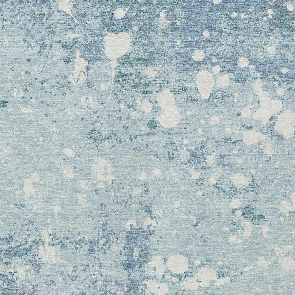 3' X 5' Sky Blue And Beige Abstract Washable Indoor Outdoor Area Rug Homeroots Outdoor