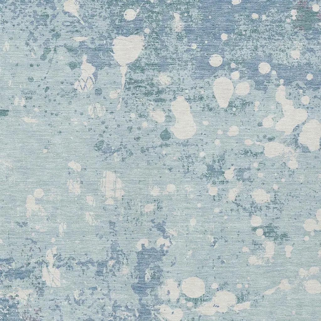 3' X 5' Sky Blue And Beige Abstract Washable Indoor Outdoor Area Rug Homeroots Outdoor