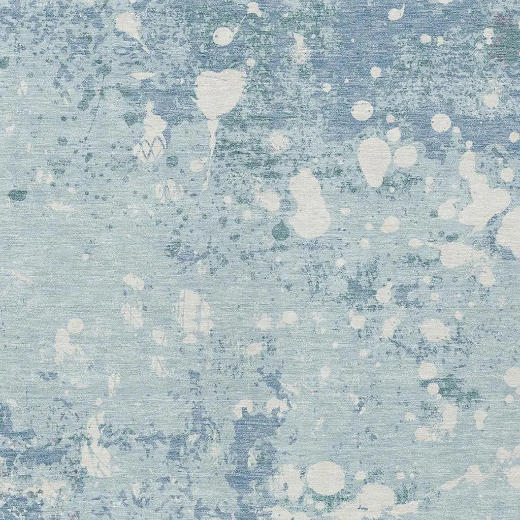 3' X 5' Sky Blue And Beige Abstract Washable Indoor Outdoor Area Rug Homeroots Outdoor