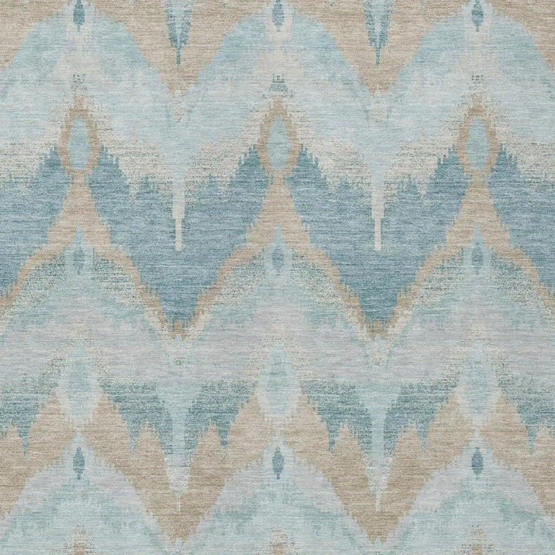 3' X 5' Sky Blue And Blue Abstract Washable Indoor Outdoor Area Rug Homeroots Outdoor