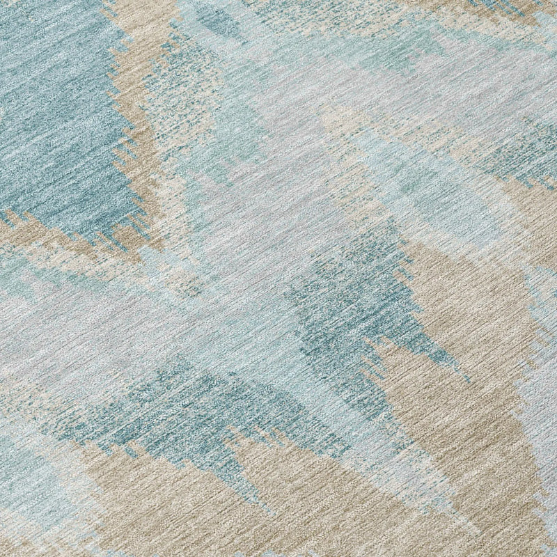 3' X 5' Sky Blue And Blue Abstract Washable Indoor Outdoor Area Rug Homeroots Outdoor