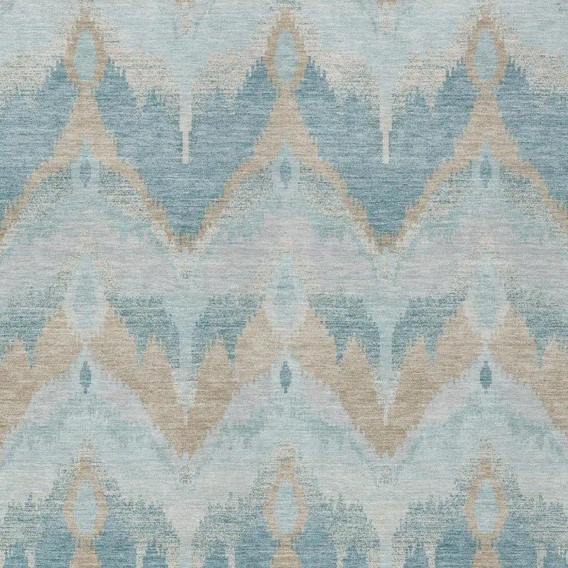 3' X 5' Sky Blue And Blue Abstract Washable Indoor Outdoor Area Rug Homeroots Outdoor