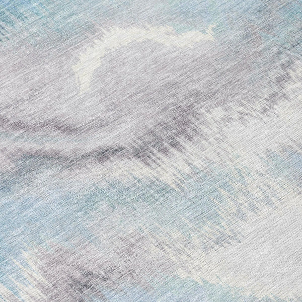 3' X 5' Sky Blue And Blue Abstract Washable Indoor Outdoor Area Rug Homeroots Outdoor