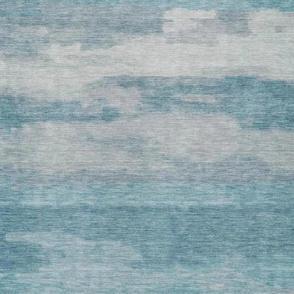 3' X 5' Sky Blue And Blue Abstract Washable Indoor Outdoor Area Rug Homeroots Outdoor