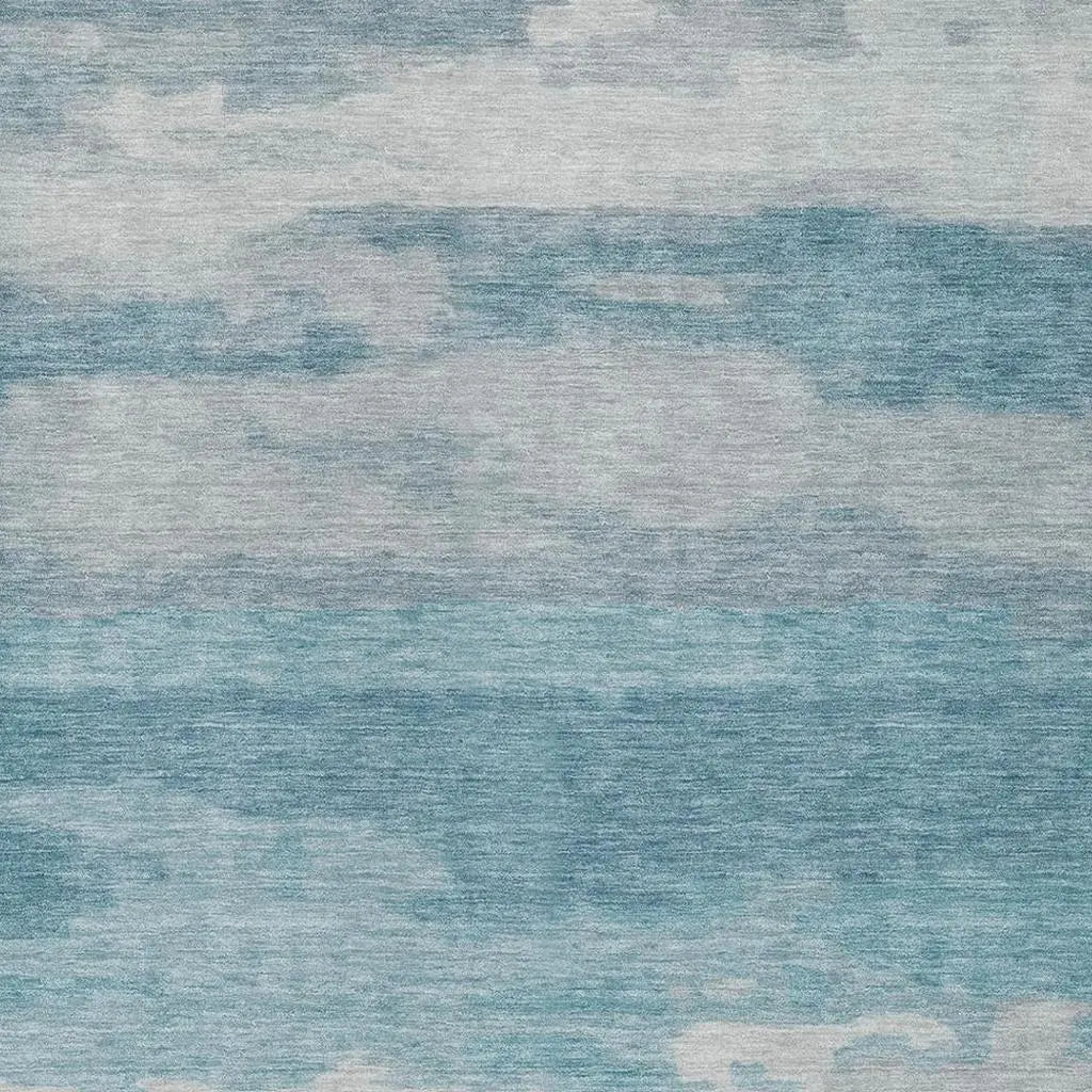 3' X 5' Sky Blue And Blue Abstract Washable Indoor Outdoor Area Rug Homeroots Outdoor
