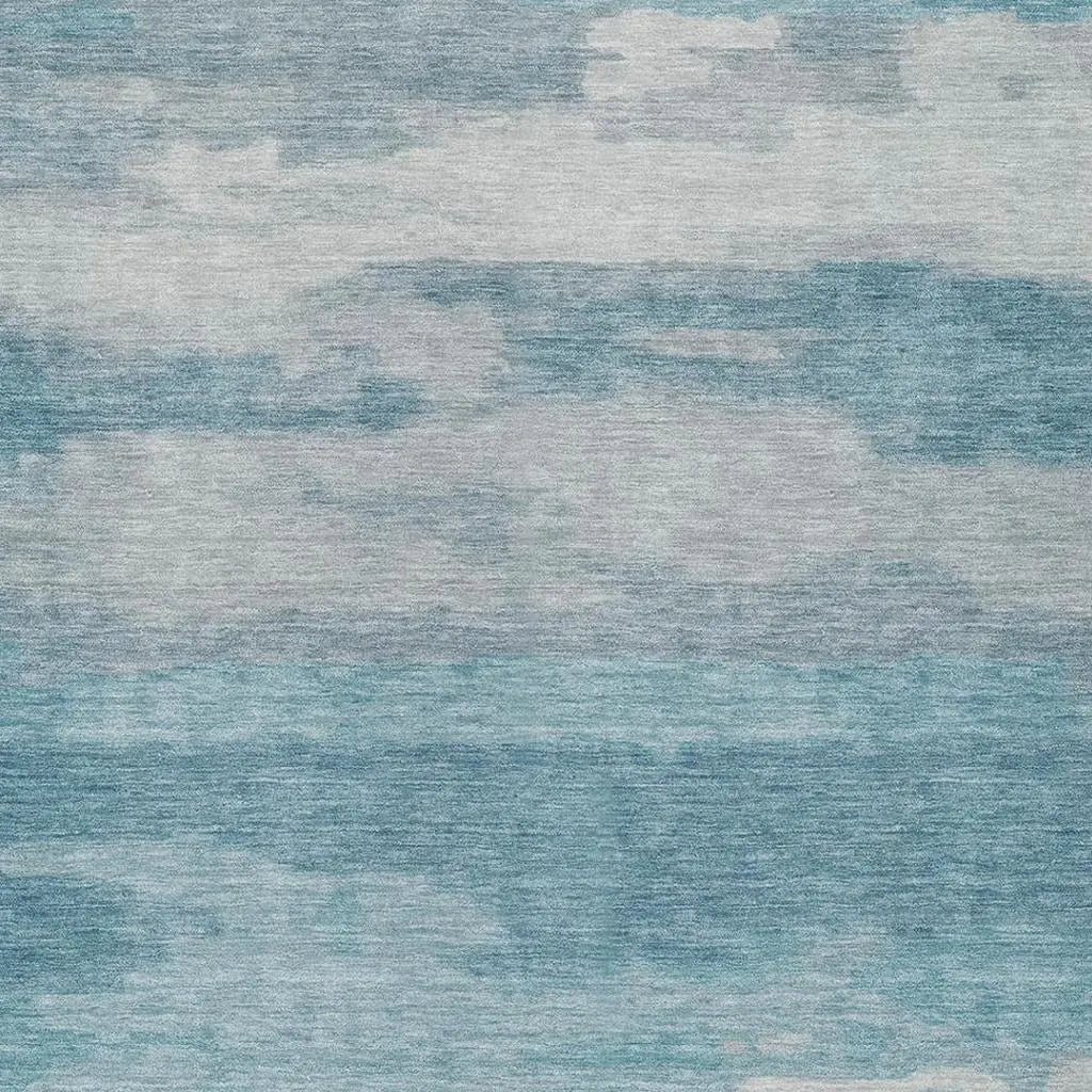 3' X 5' Sky Blue And Blue Abstract Washable Indoor Outdoor Area Rug Homeroots Outdoor