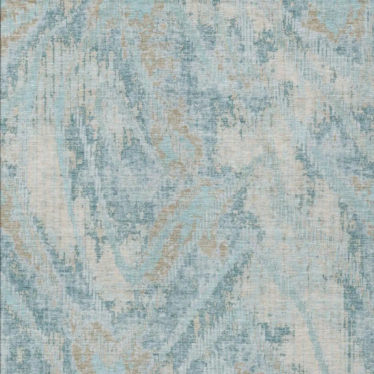 3' X 5' Sky Blue And Blue Abstract Washable Indoor Outdoor Area Rug Homeroots Outdoor