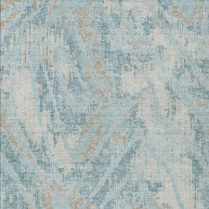 3' X 5' Sky Blue And Blue Abstract Washable Indoor Outdoor Area Rug Homeroots Outdoor