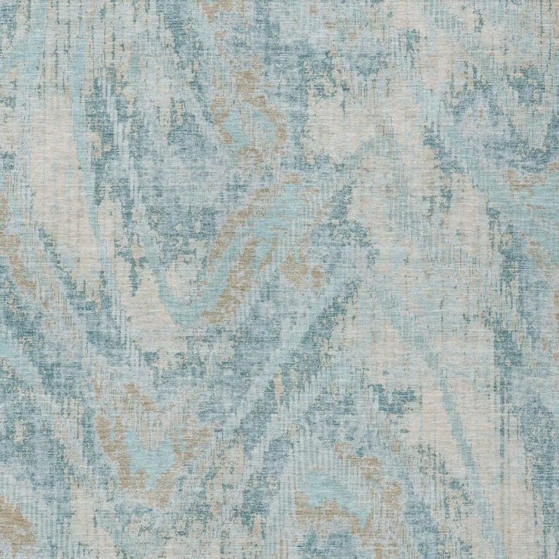 3' X 5' Sky Blue And Blue Abstract Washable Indoor Outdoor Area Rug Homeroots Outdoor