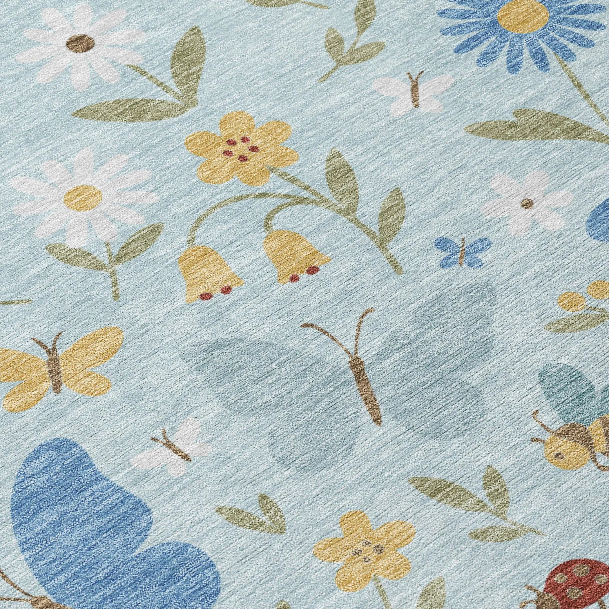 3' X 5' Sky Blue And Blue Abstract Washable Indoor Outdoor Area Rug Homeroots Outdoor