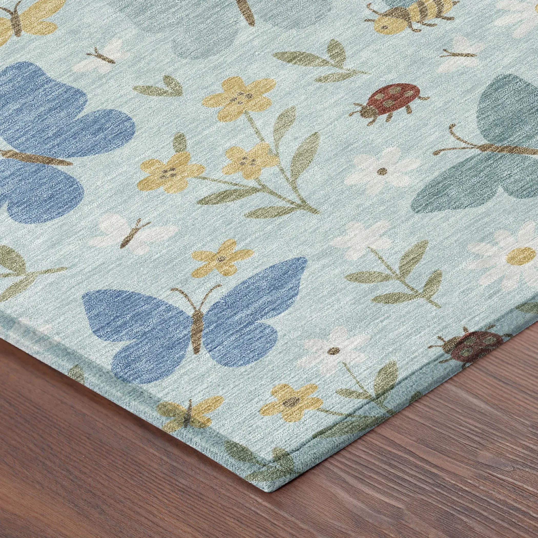 3' X 5' Sky Blue And Blue Abstract Washable Indoor Outdoor Area Rug Homeroots Outdoor