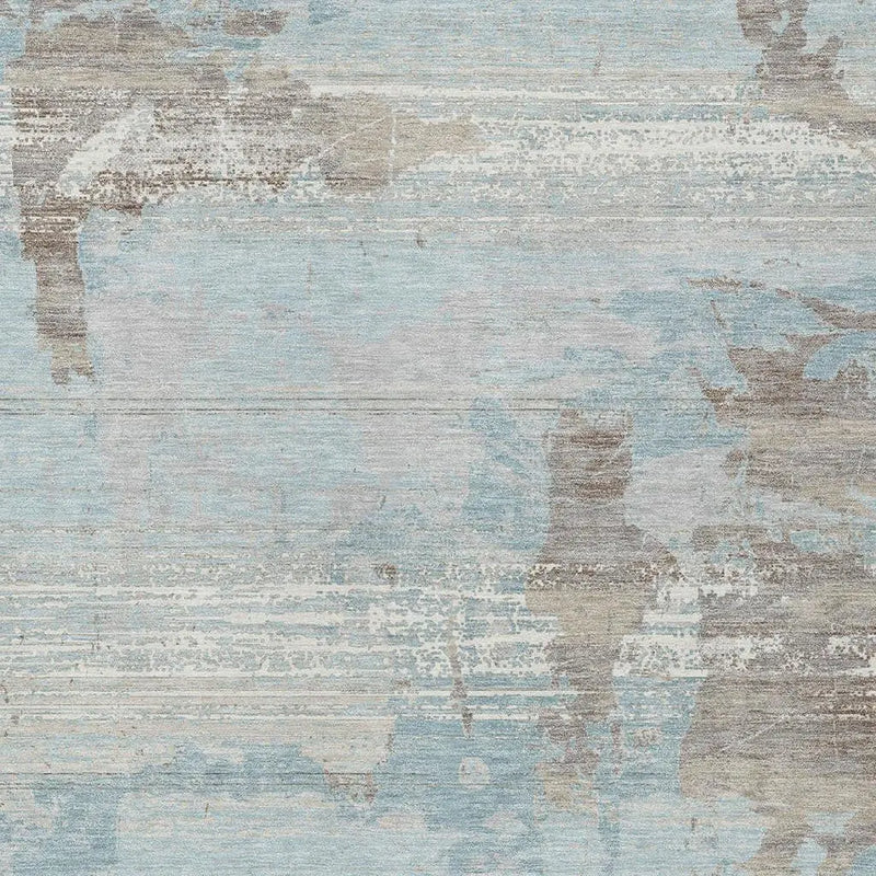 3' X 5' Sky Blue And Blue Abstract Washable Indoor Outdoor Area Rug Homeroots Outdoor
