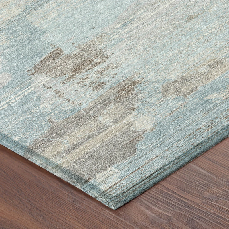 3' X 5' Sky Blue And Blue Abstract Washable Indoor Outdoor Area Rug Homeroots Outdoor