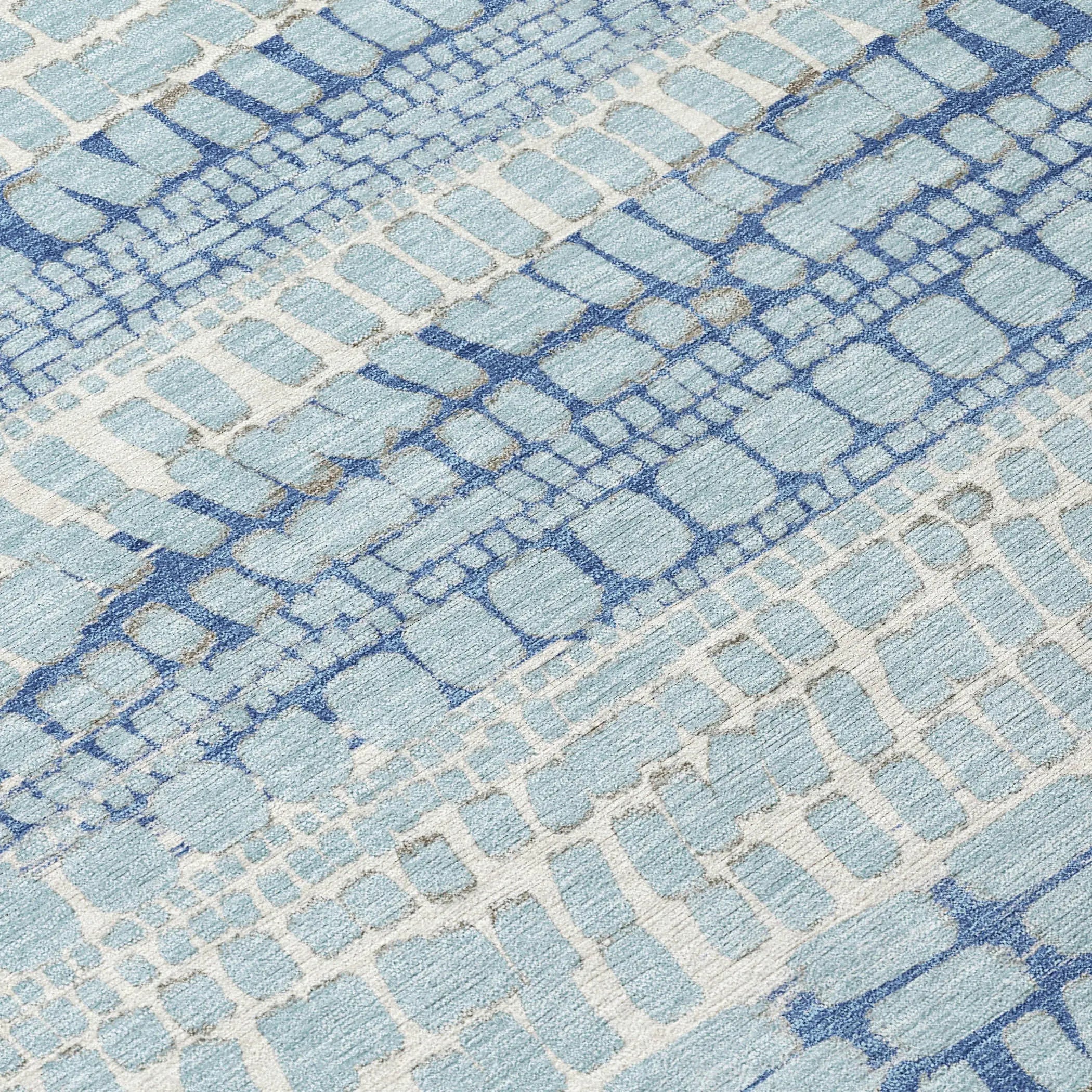 3' X 5' Sky Blue And Blue Abstract Washable Indoor Outdoor Area Rug Homeroots Outdoor