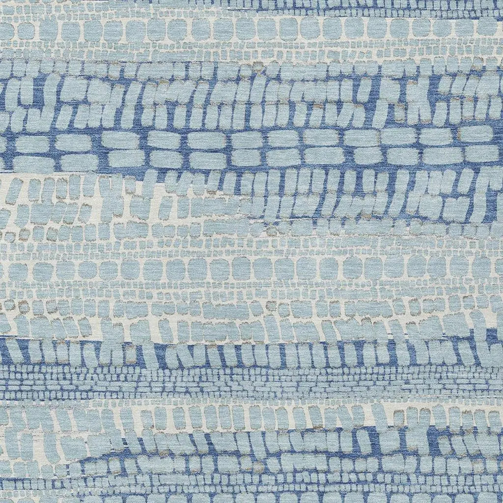 3' X 5' Sky Blue And Blue Abstract Washable Indoor Outdoor Area Rug Homeroots Outdoor