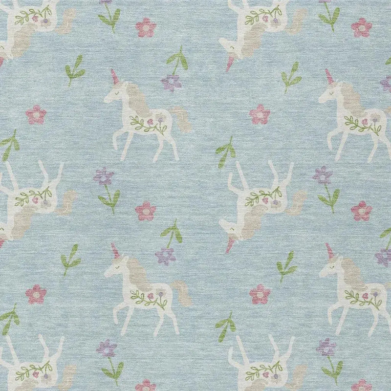 3' X 5' Sky Blue And Blue Floral Washable Indoor Outdoor Area Rug Homeroots Outdoor