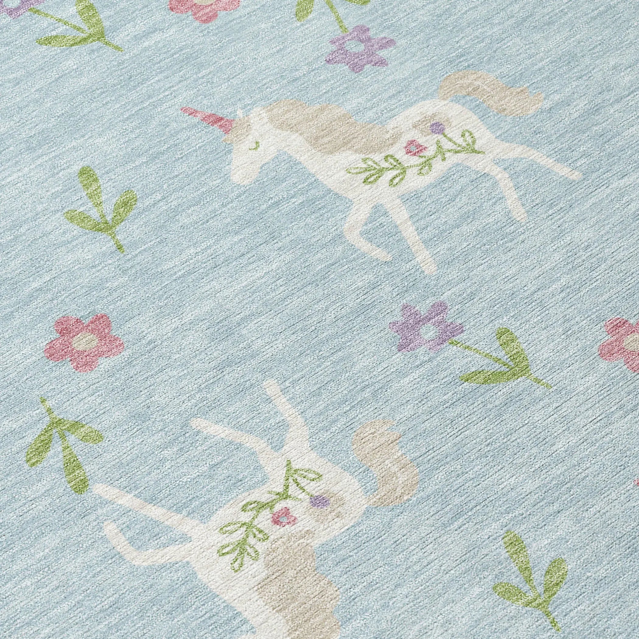 3' X 5' Sky Blue And Blue Floral Washable Indoor Outdoor Area Rug Homeroots Outdoor
