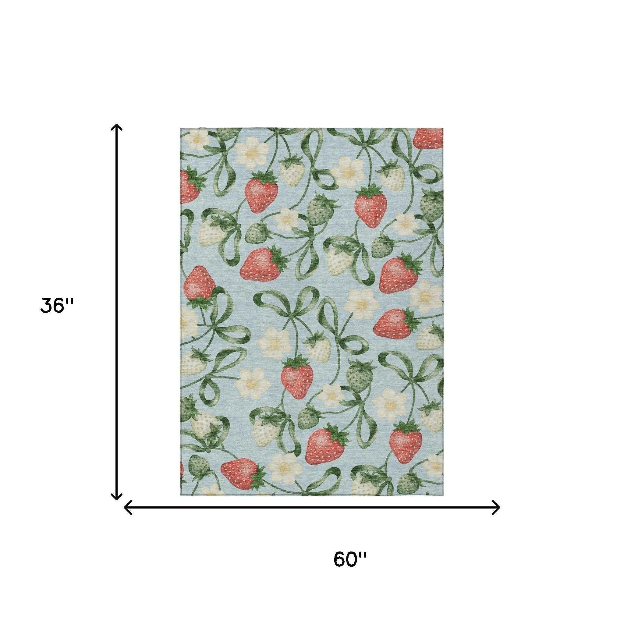 3' X 5' Sky Blue And Blue Floral Washable Indoor Outdoor Area Rug Homeroots Outdoor