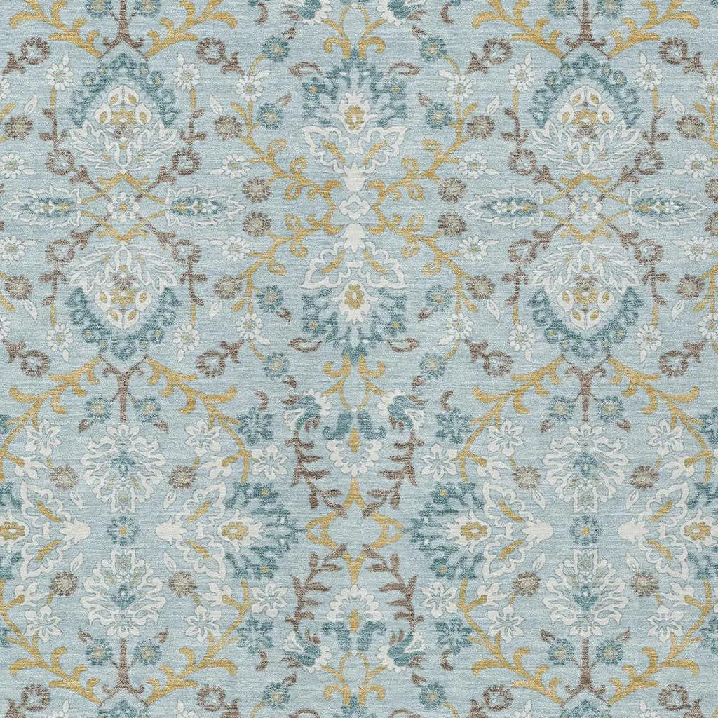 3' X 5' Sky Blue And Blue Geometric Washable Indoor Outdoor Area Rug Homeroots Outdoor