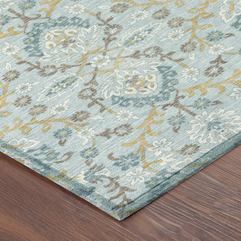 3' X 5' Sky Blue And Blue Geometric Washable Indoor Outdoor Area Rug Homeroots Outdoor