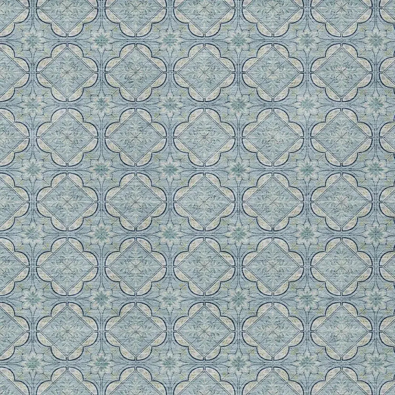 3' X 5' Sky Blue And Blue Geometric Washable Indoor Outdoor Area Rug Homeroots Outdoor