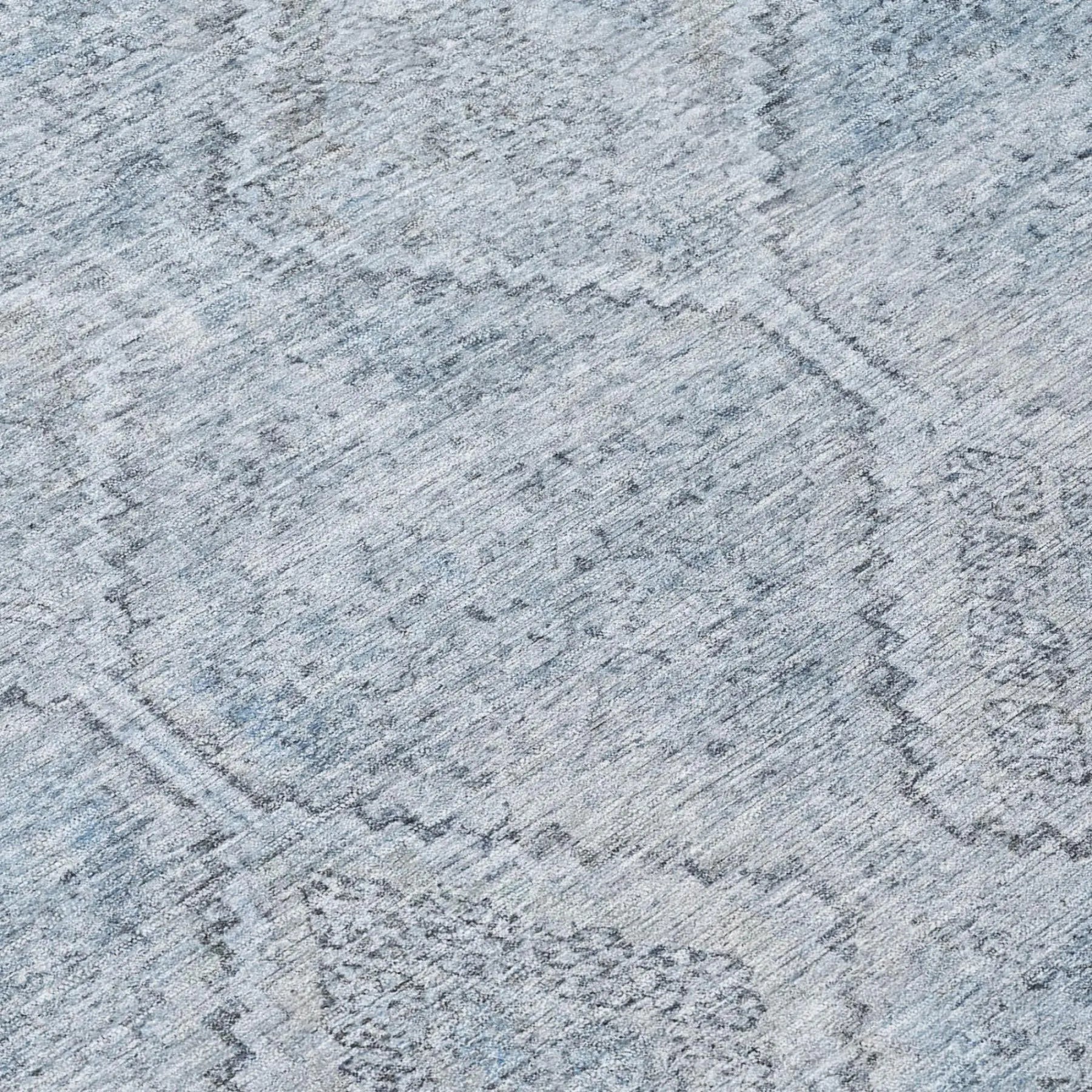 3' X 5' Sky Blue And Blue Geometric Washable Indoor Outdoor Area Rug Homeroots Outdoor