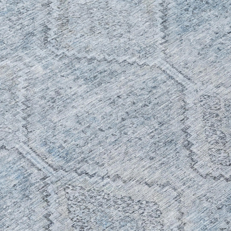 3' X 5' Sky Blue And Blue Geometric Washable Indoor Outdoor Area Rug Homeroots Outdoor