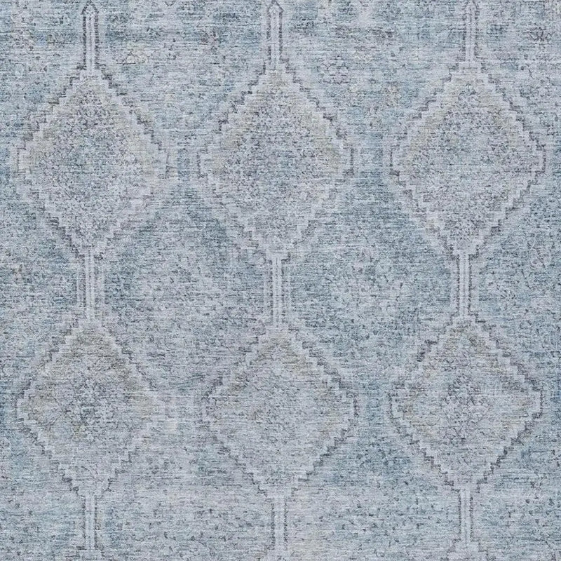 3' X 5' Sky Blue And Blue Geometric Washable Indoor Outdoor Area Rug Homeroots Outdoor